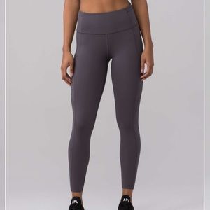Lululemon Fast & Free 7/8 Dark Carbon Leggings